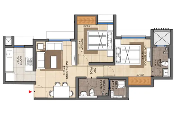 Casa Foresta 2 BHK Ultima Floor Plan