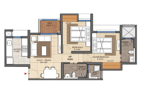 Casa Foresta 3 BHK Optima Floor Plan