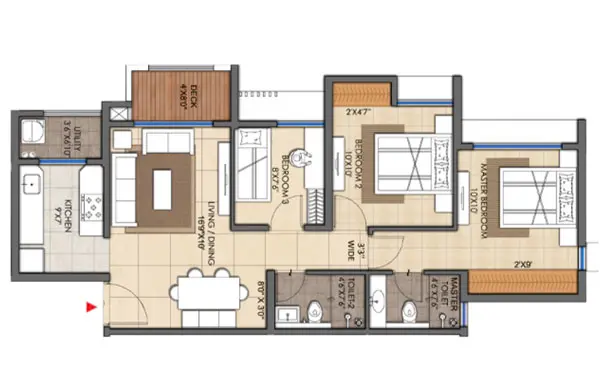 Casa Foresta 3 BHK Optima Floor Plan